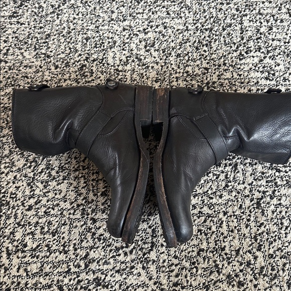 Veronica Frye Boots Black Leather Motorcycle 8 1/2 EUC 76603 - Picture 3 of 6